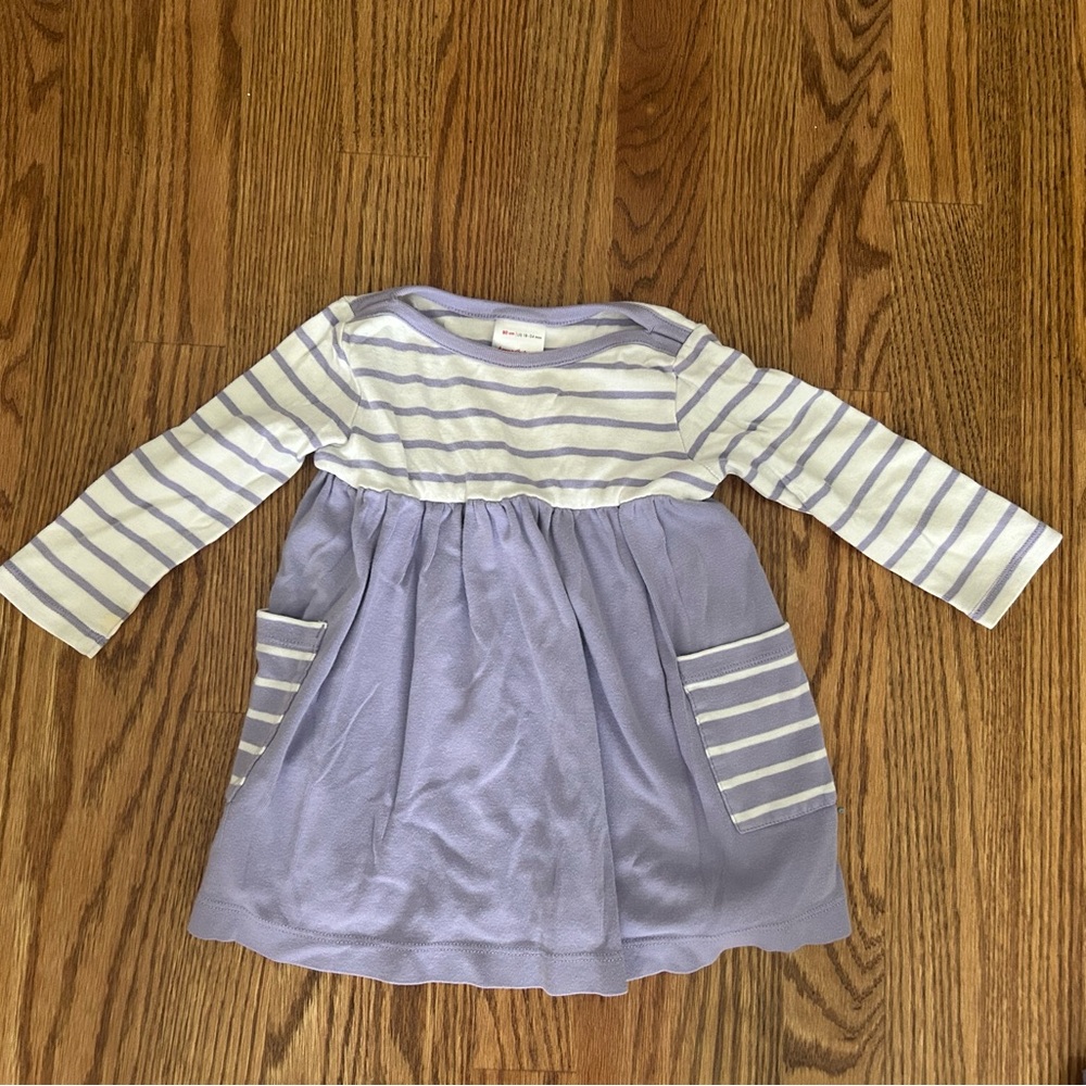 Hanna Andersson Lavender Skater Dress with diaper cover, leggings, and sweatpant - Picture 9 of 11